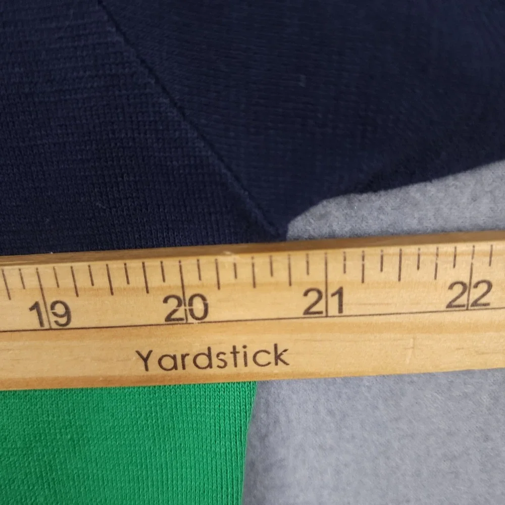 Campus American Rugby Shirt Mens Large Green Blue Striped Long Sleeve Polo USA